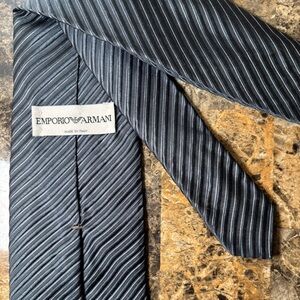 Emporio Armani Charcoal and Silver Striped Tie